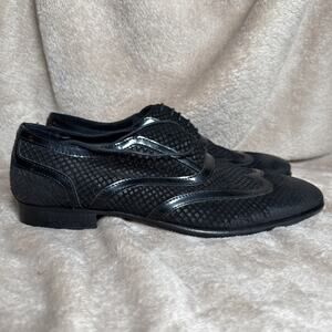 NWOB Just Cavalli Black Lace Up Oxfords Textured Suede Leather Men’s 39 US 6.5/7